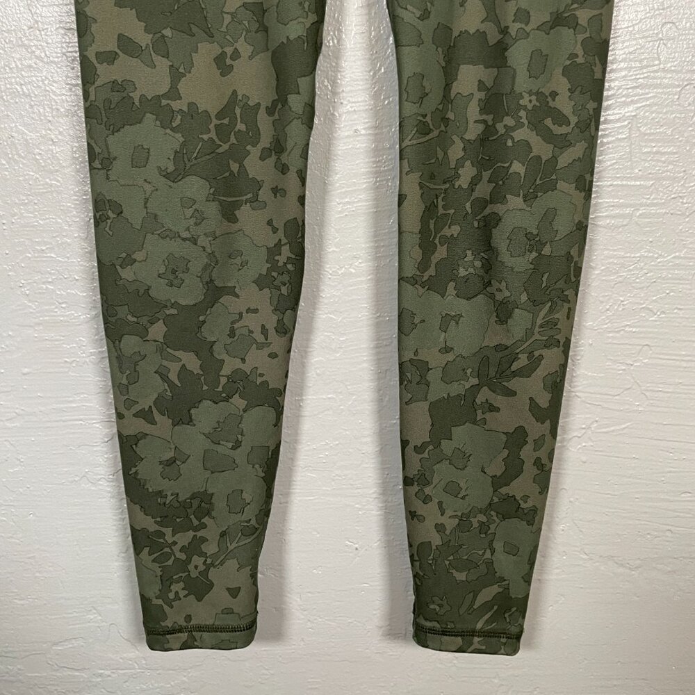 Prana Women S Green Floral Camo Kimble Printed 7/8 Leggings Pocket Athletic - Picture 2 of 10